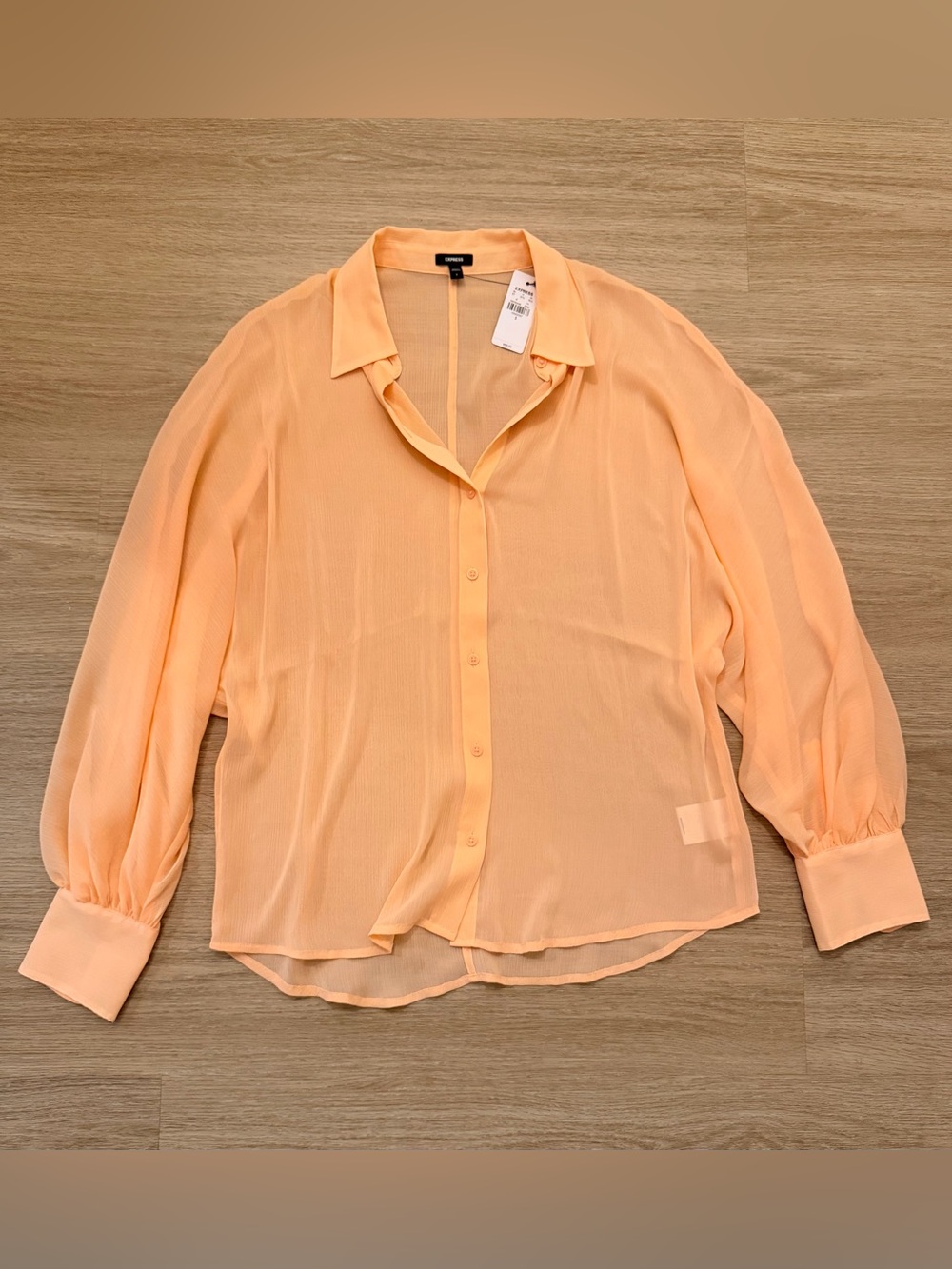 🆕 NWT Express Sheer Dolman Long Sleeve Button Up Shirt